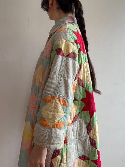 old quilt dress coat