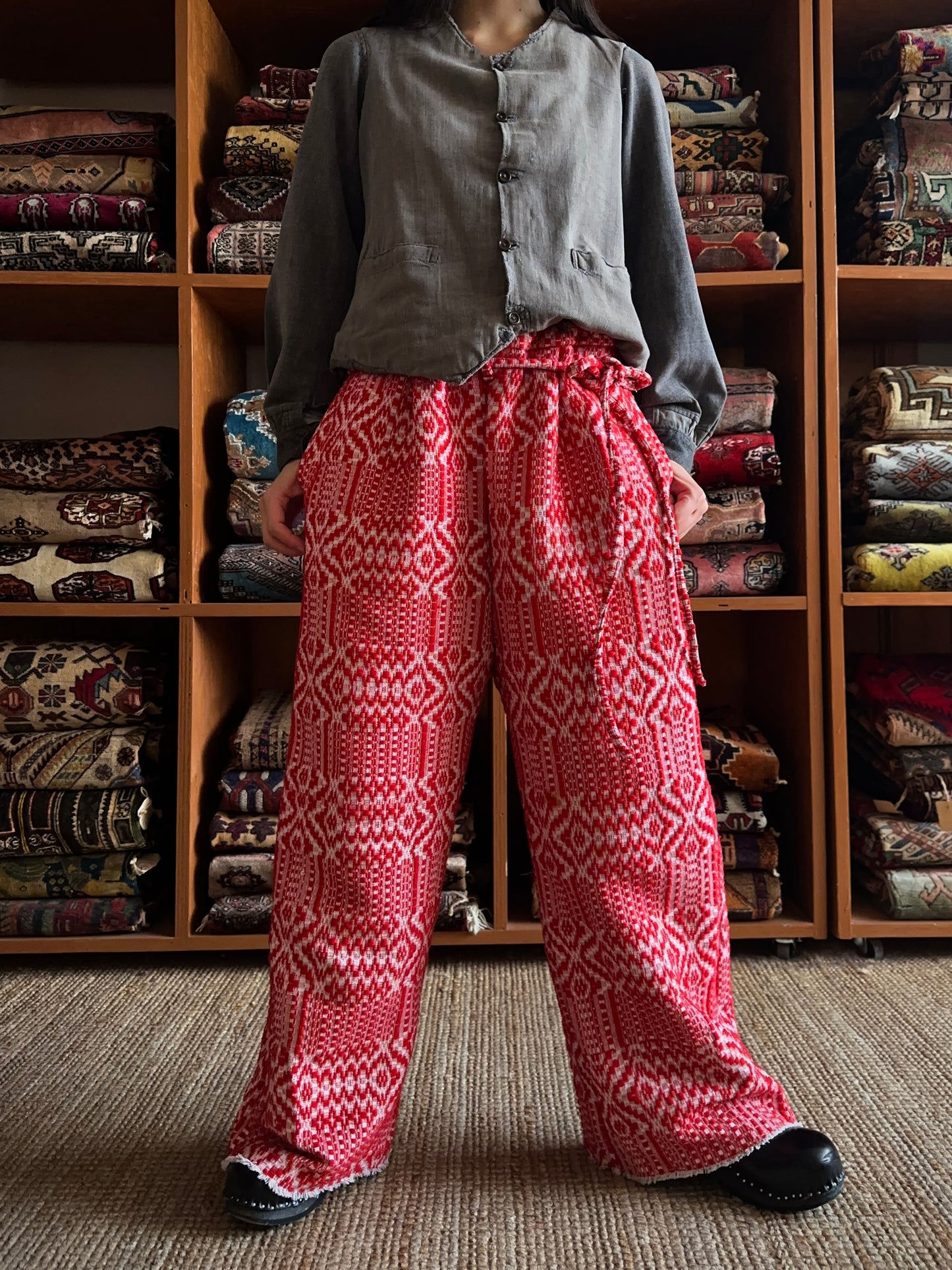 old coverlet tuck wide pants