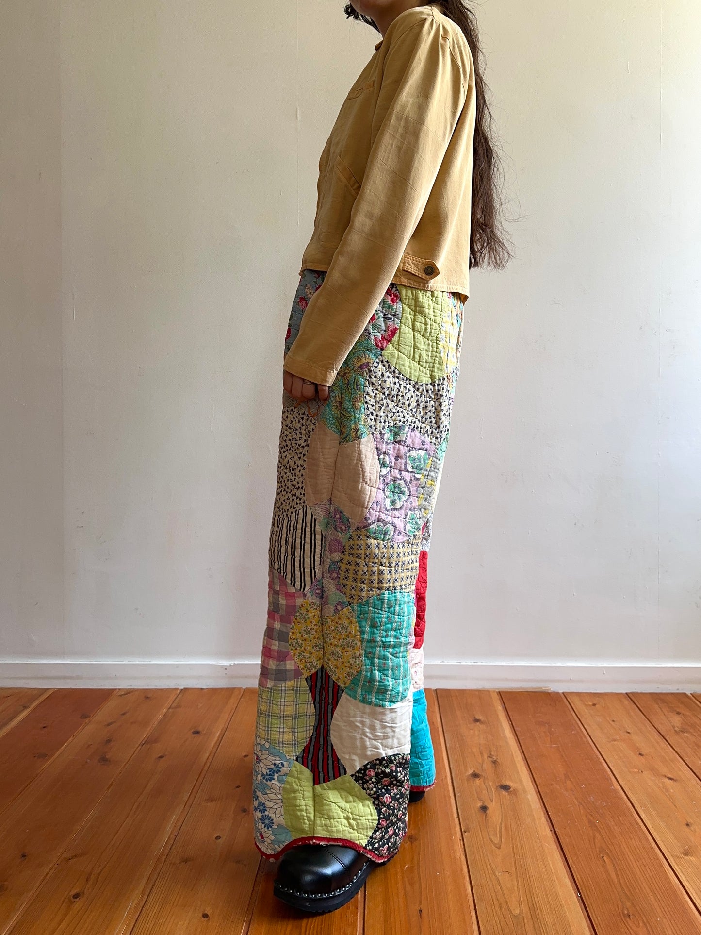 old quilt tuck wide pants
