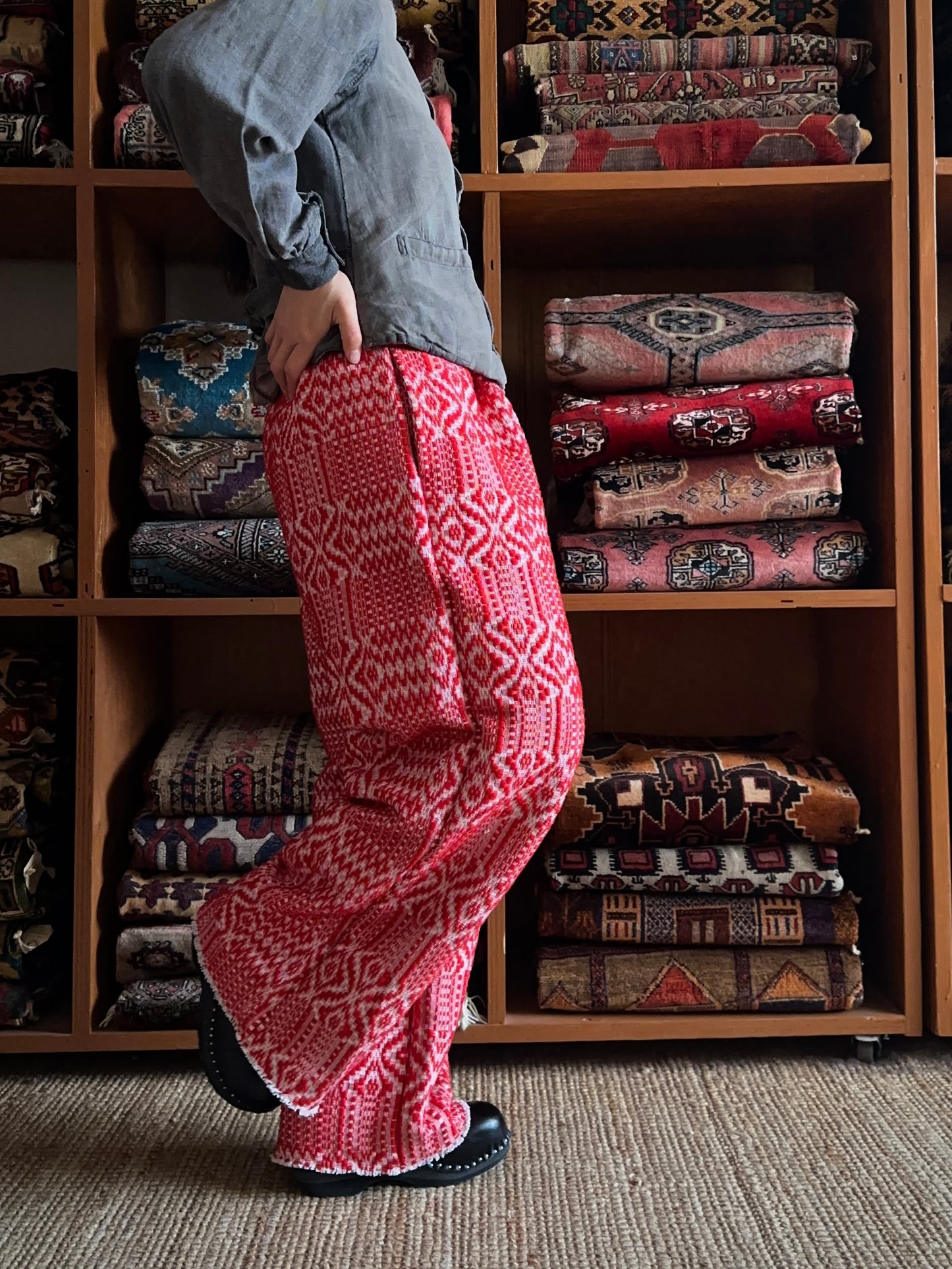 old coverlet tuck wide pants