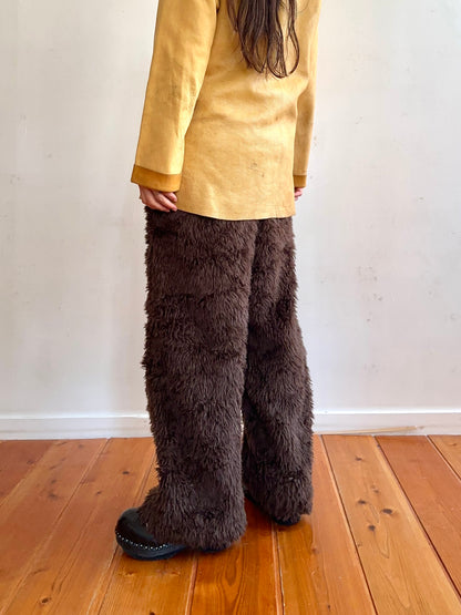 old fur pants / dark brown