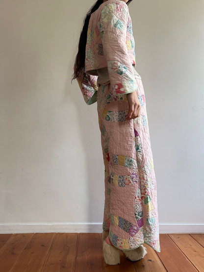 old quilt wide pants