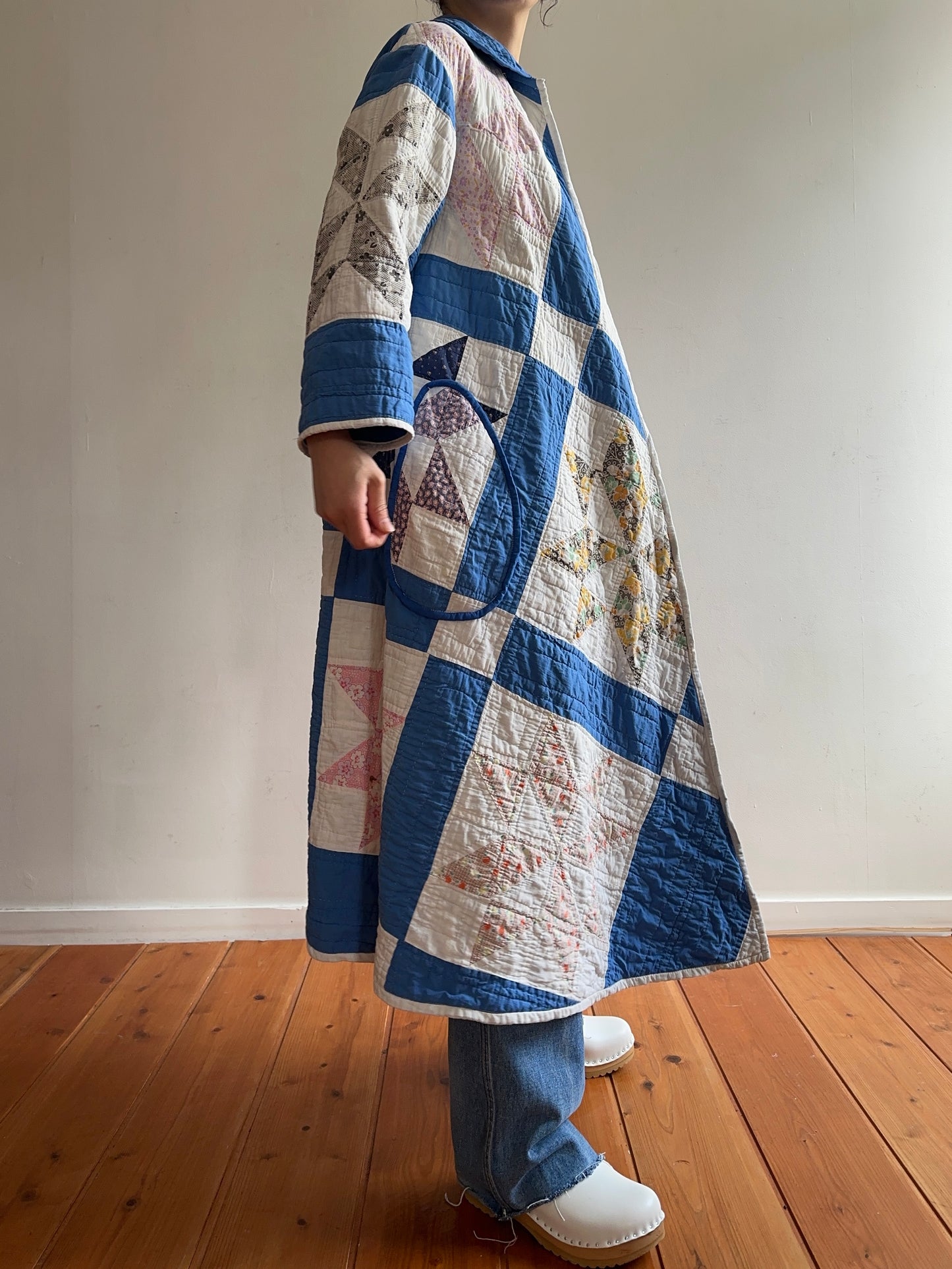old quilt dress coat