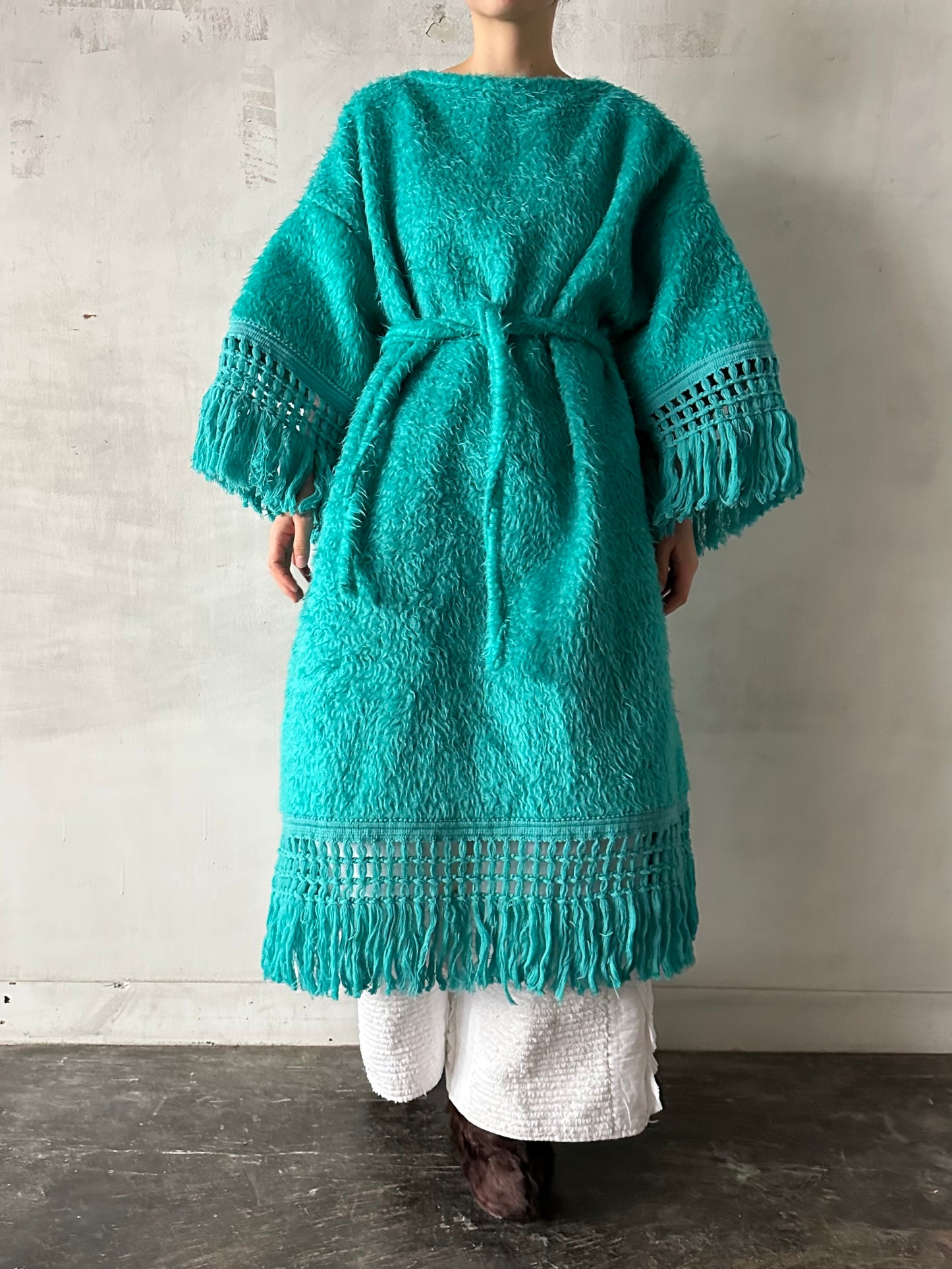 old fur fringe dress