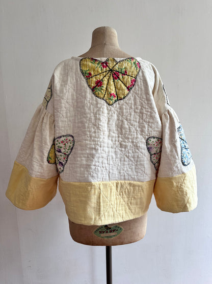 old quilt butterfly puff tops