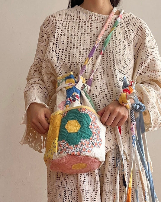 old quilt pocket bag
