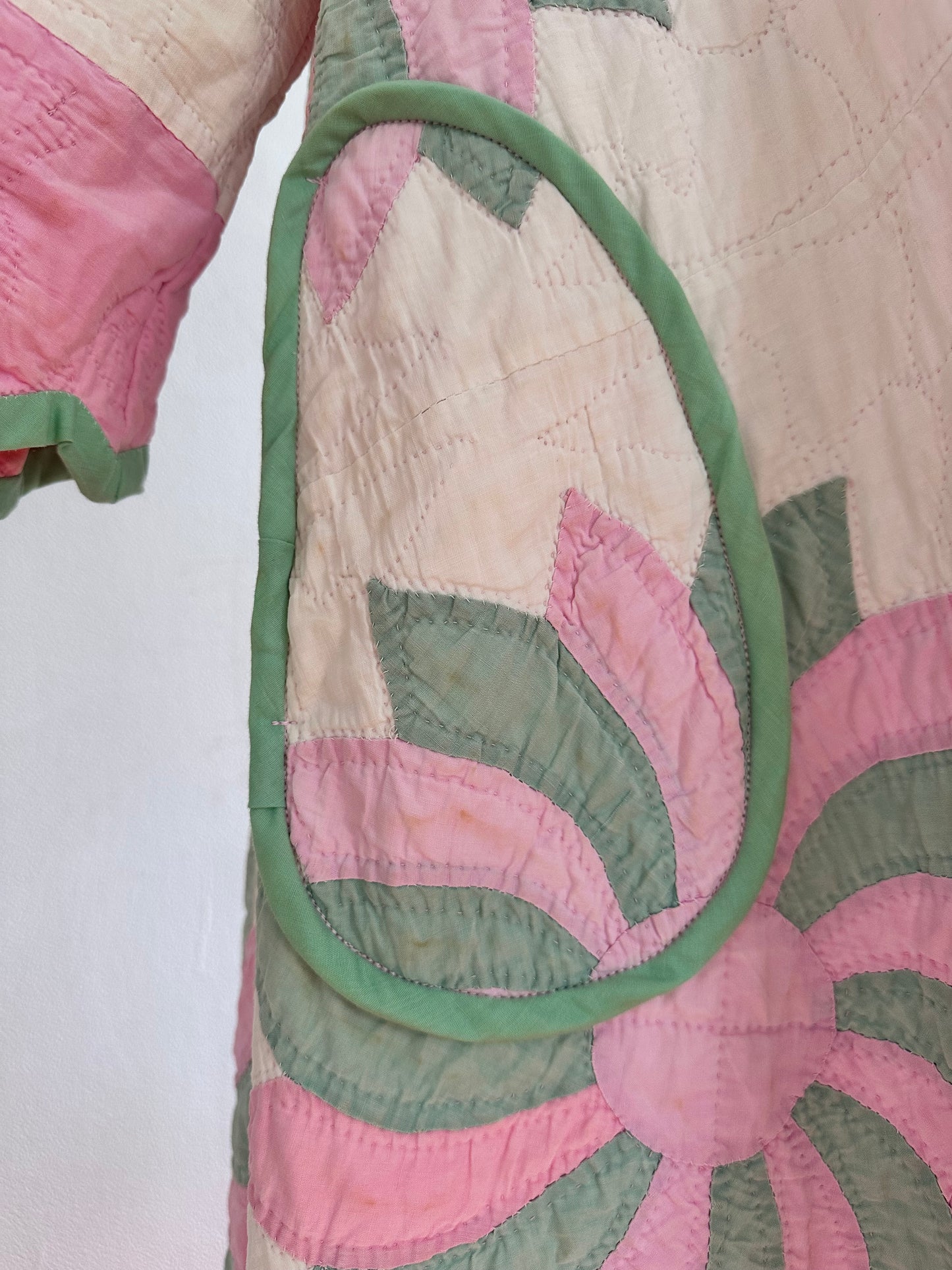 old quilt dress coat