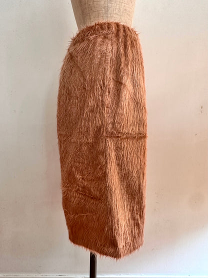 old fur half pants / pink beige