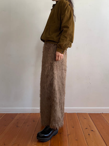 old fur wide pants / mocha
