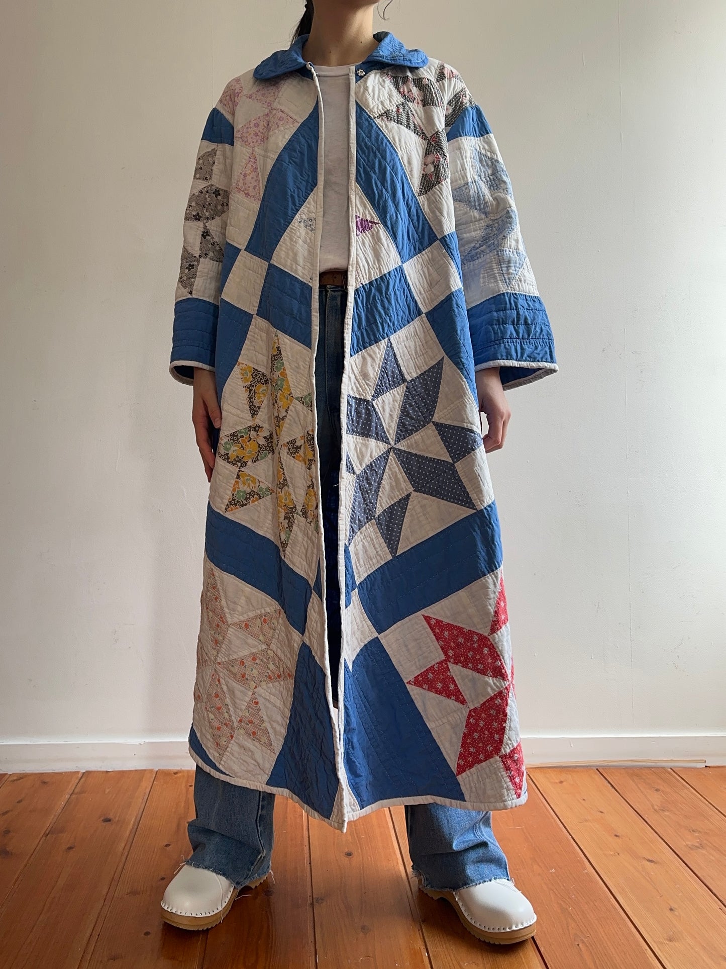 old quilt dress coat
