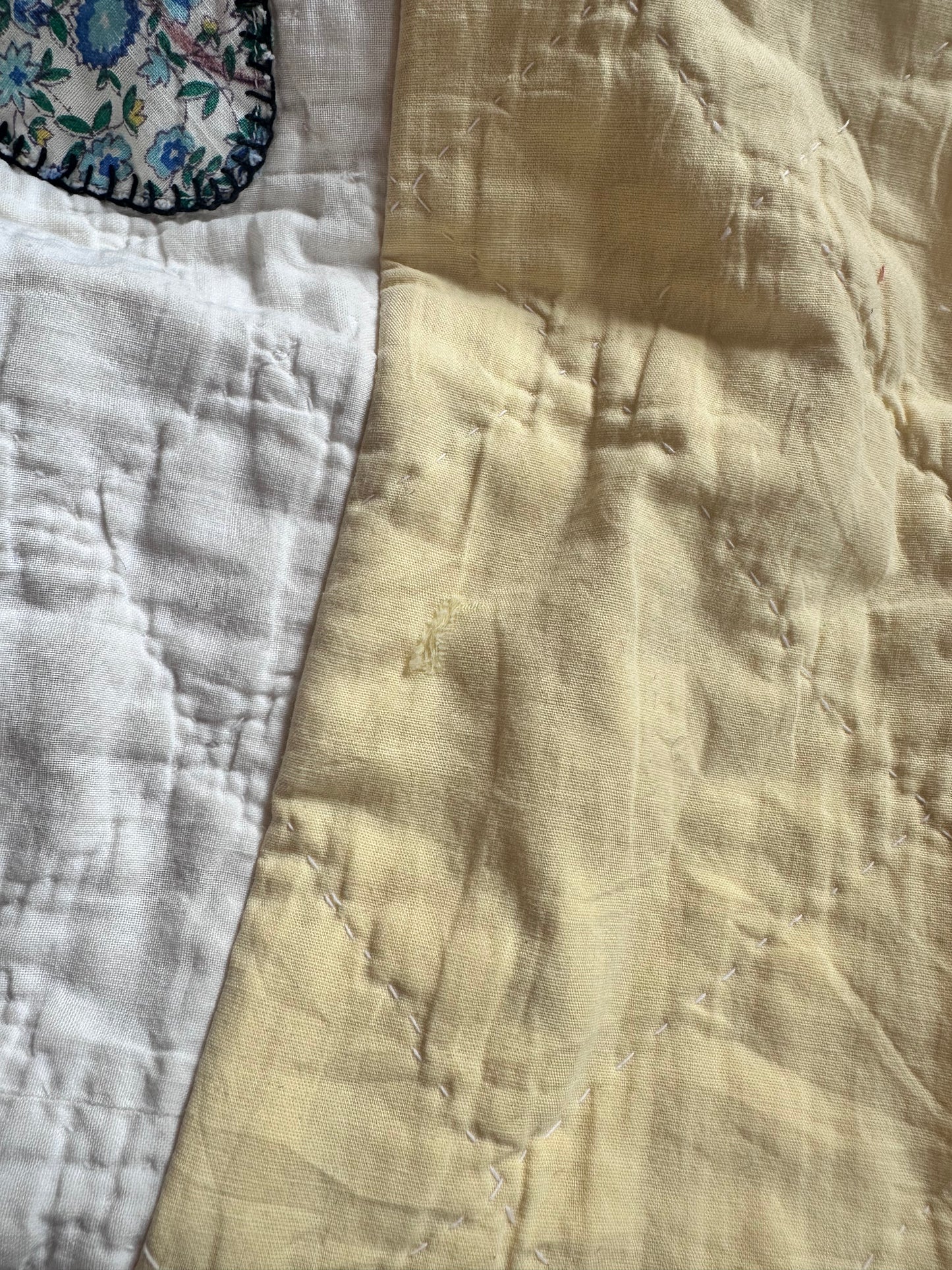 old quilt butterfly puff tops