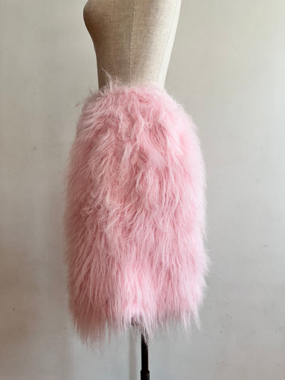 old fur short pants / pink