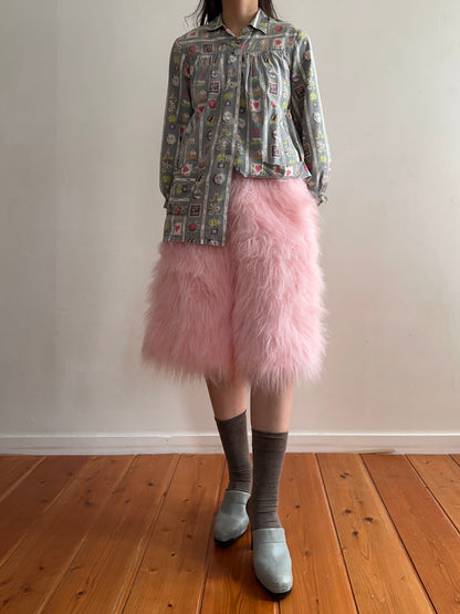 old fur half pants / pink