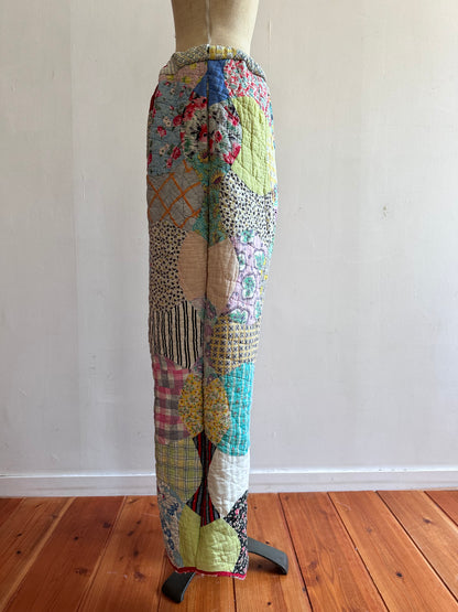 old quilt tuck wide pants