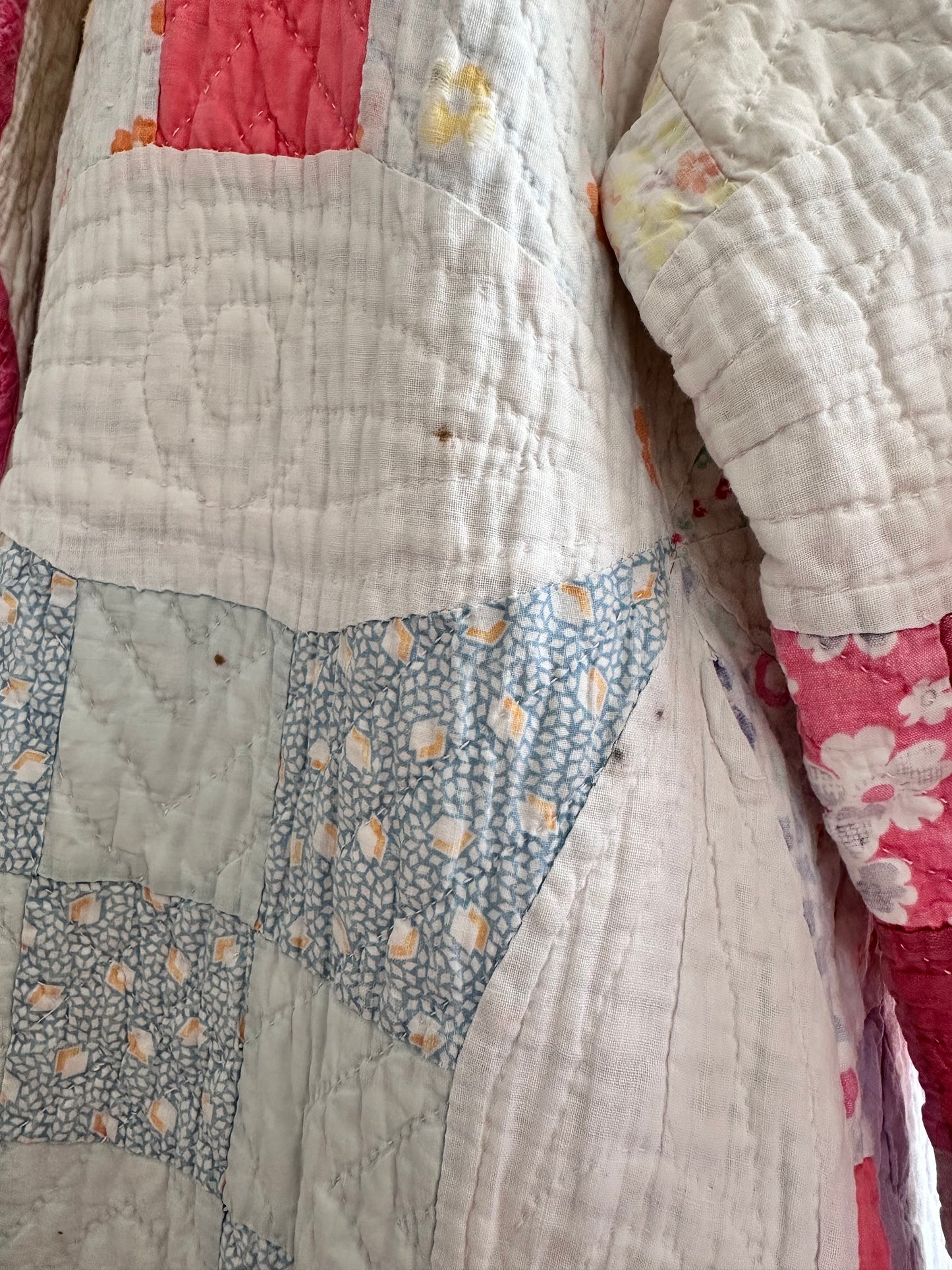 old quilt dress coat