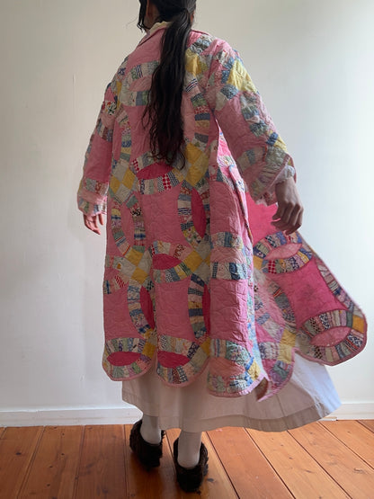 old quilt dress coat