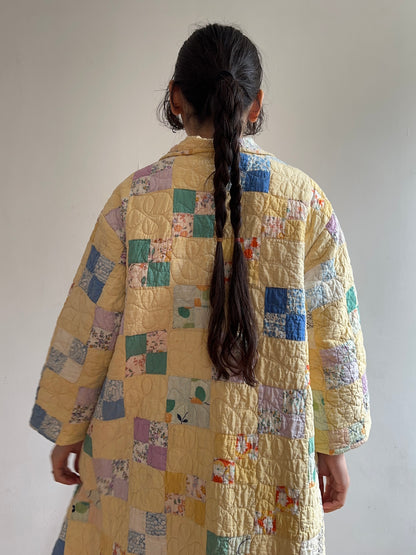 old quilt dress coat