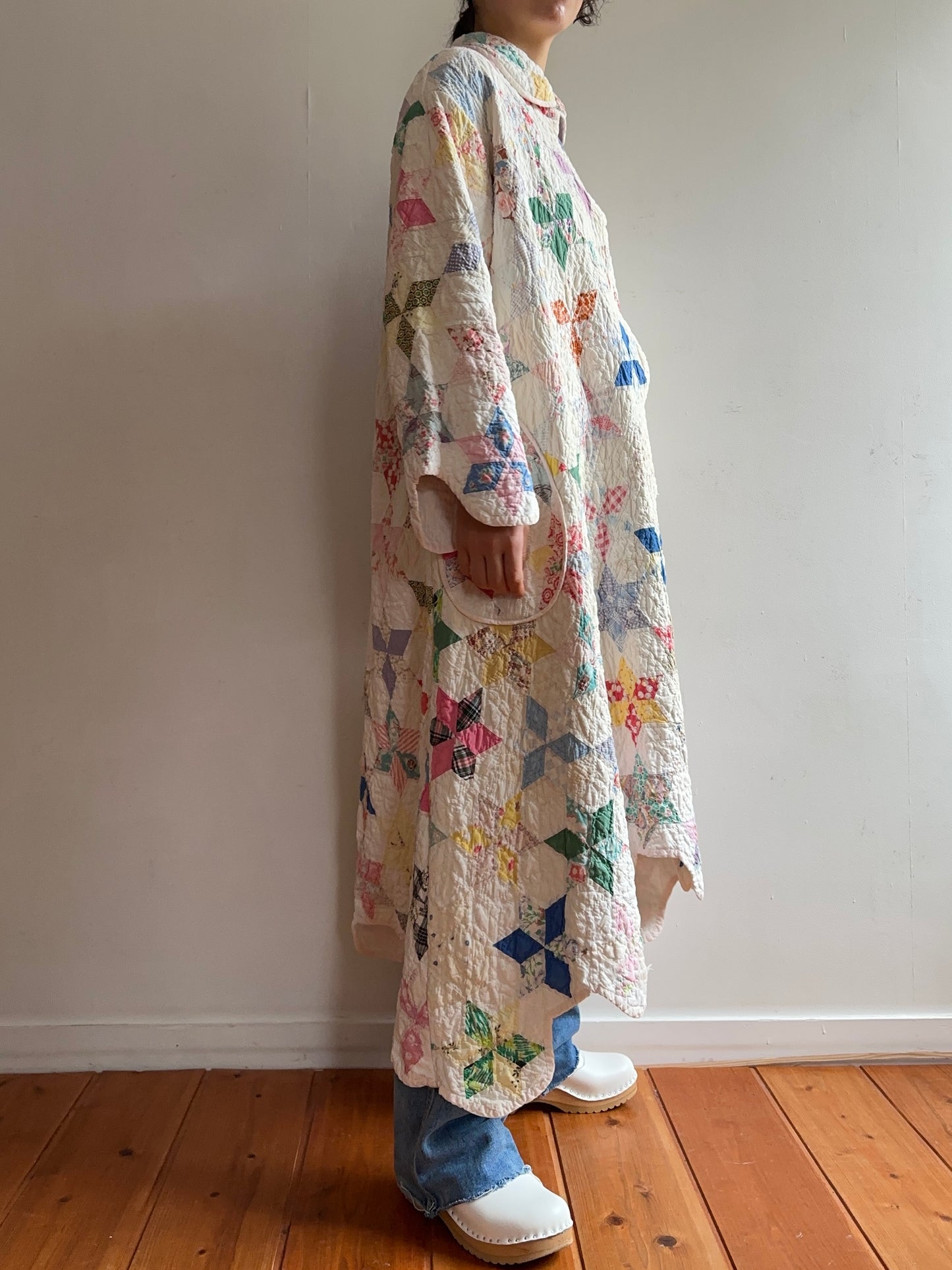 old quilt dress coat