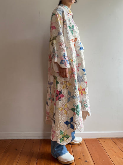 old quilt dress coat