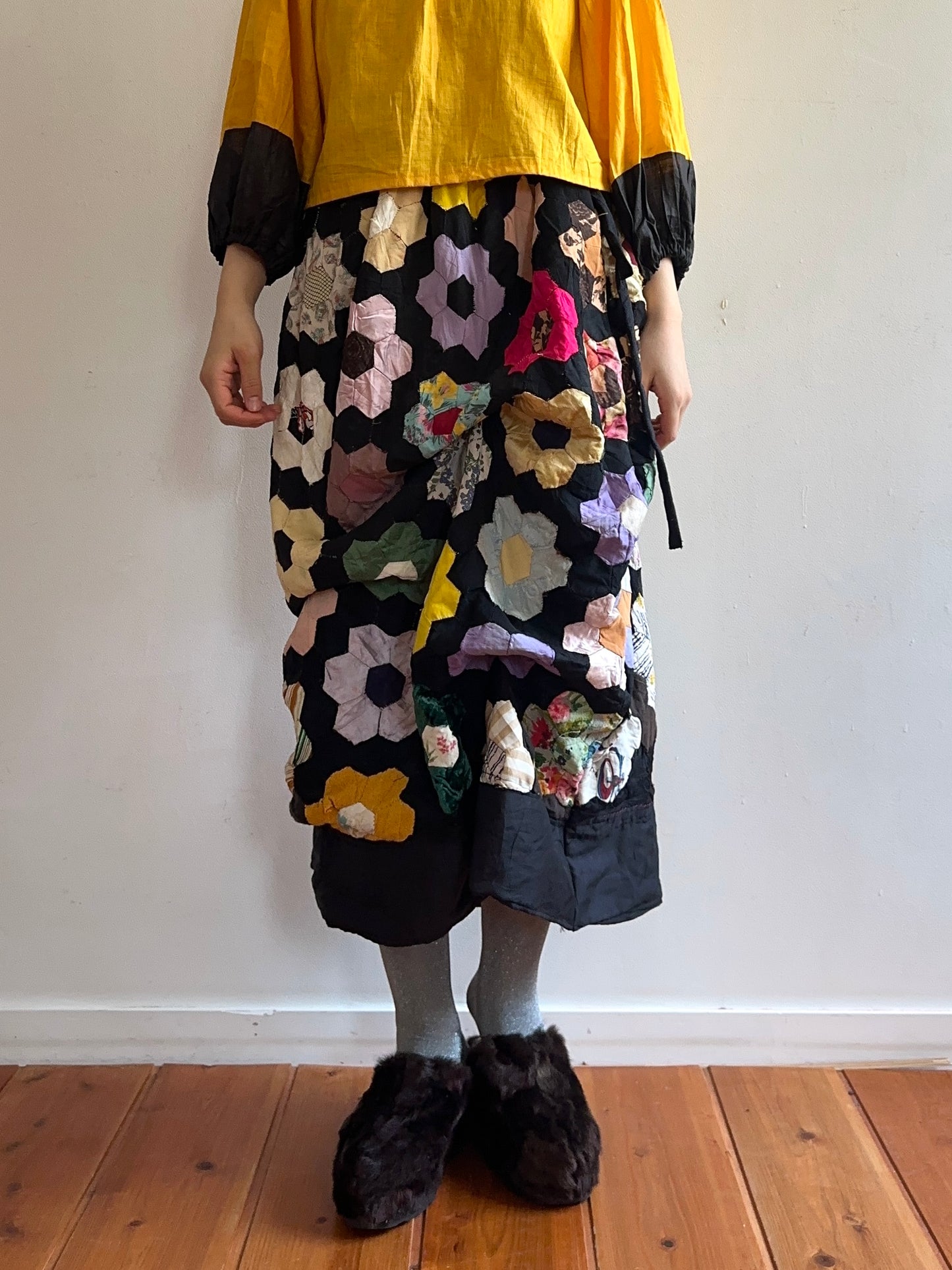 old quilt little change skirt