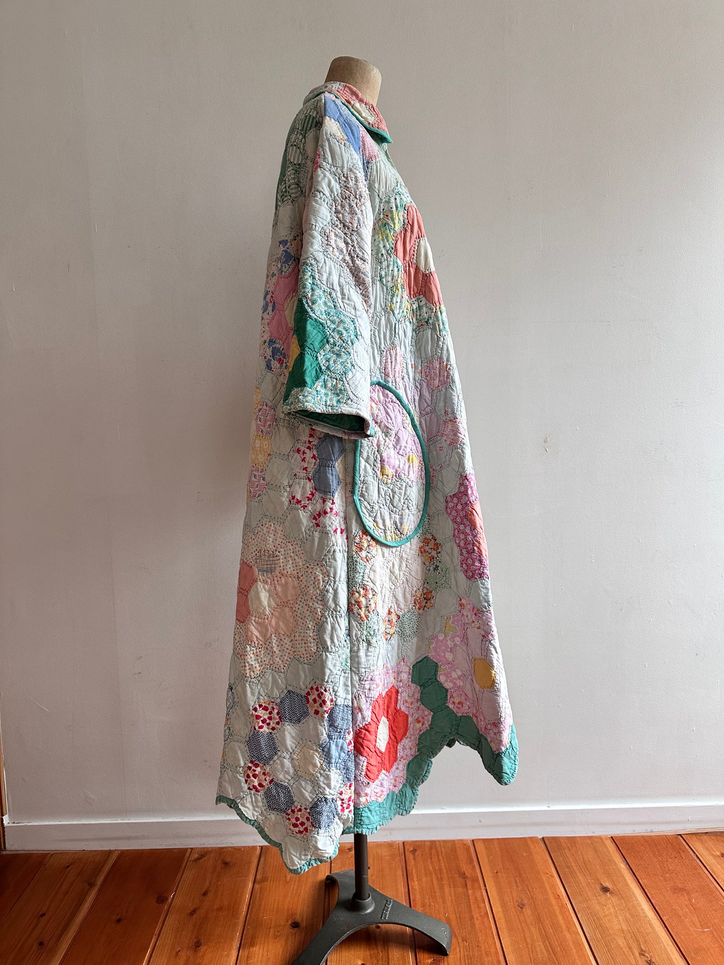 old quilt dress coat