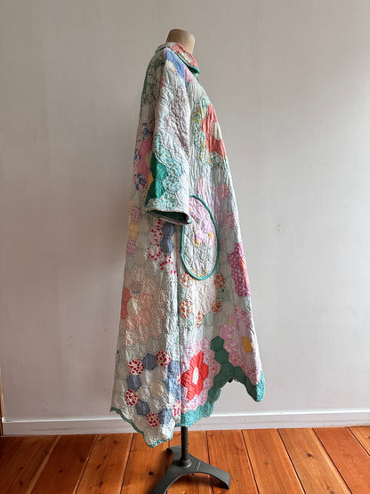 old quilt dress coat