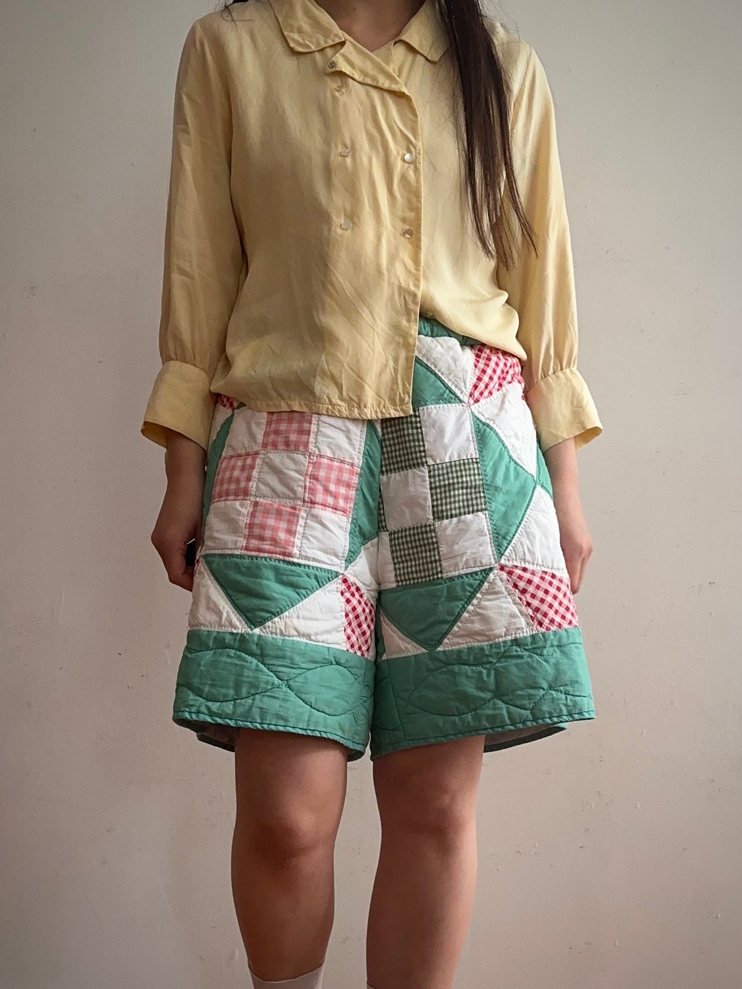 old quilt short pants