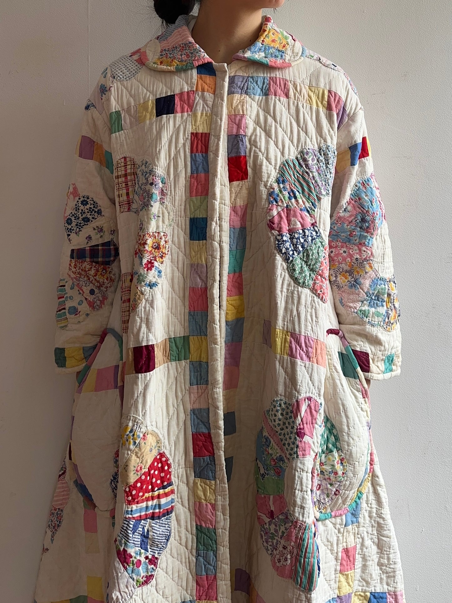 old quilt dress coat