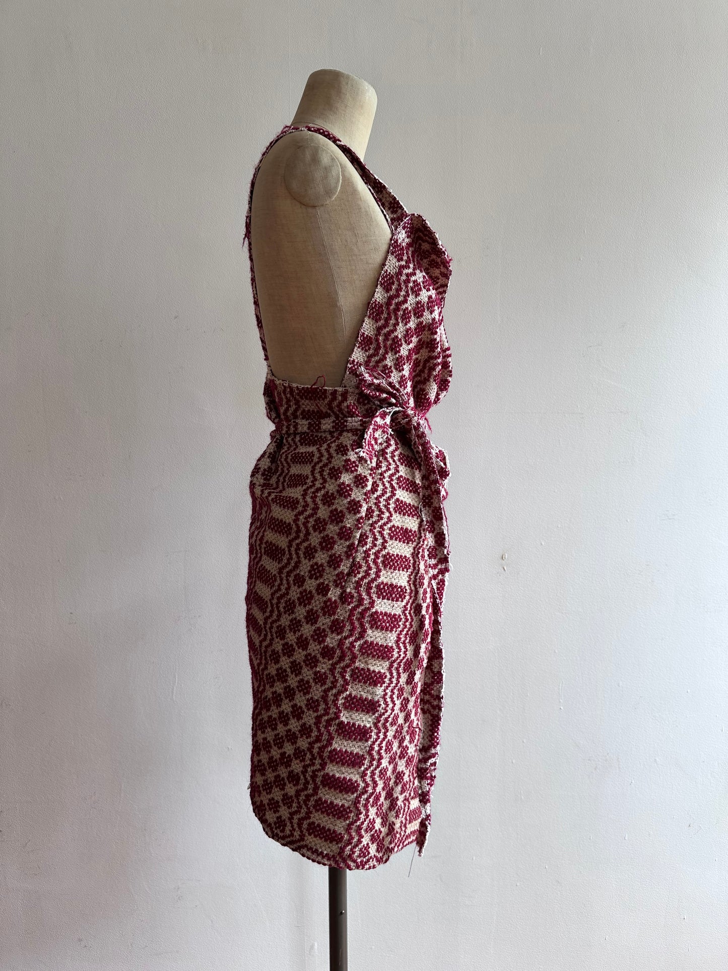 old coverlet wrap short skirt / bordeaux