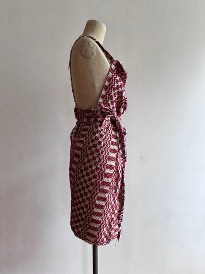 old coverlet wrap short skirt / bordeaux