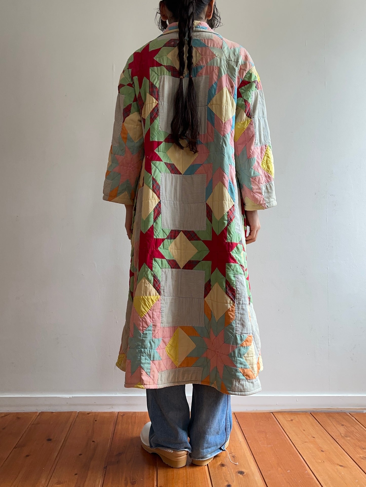 old quilt dress coat
