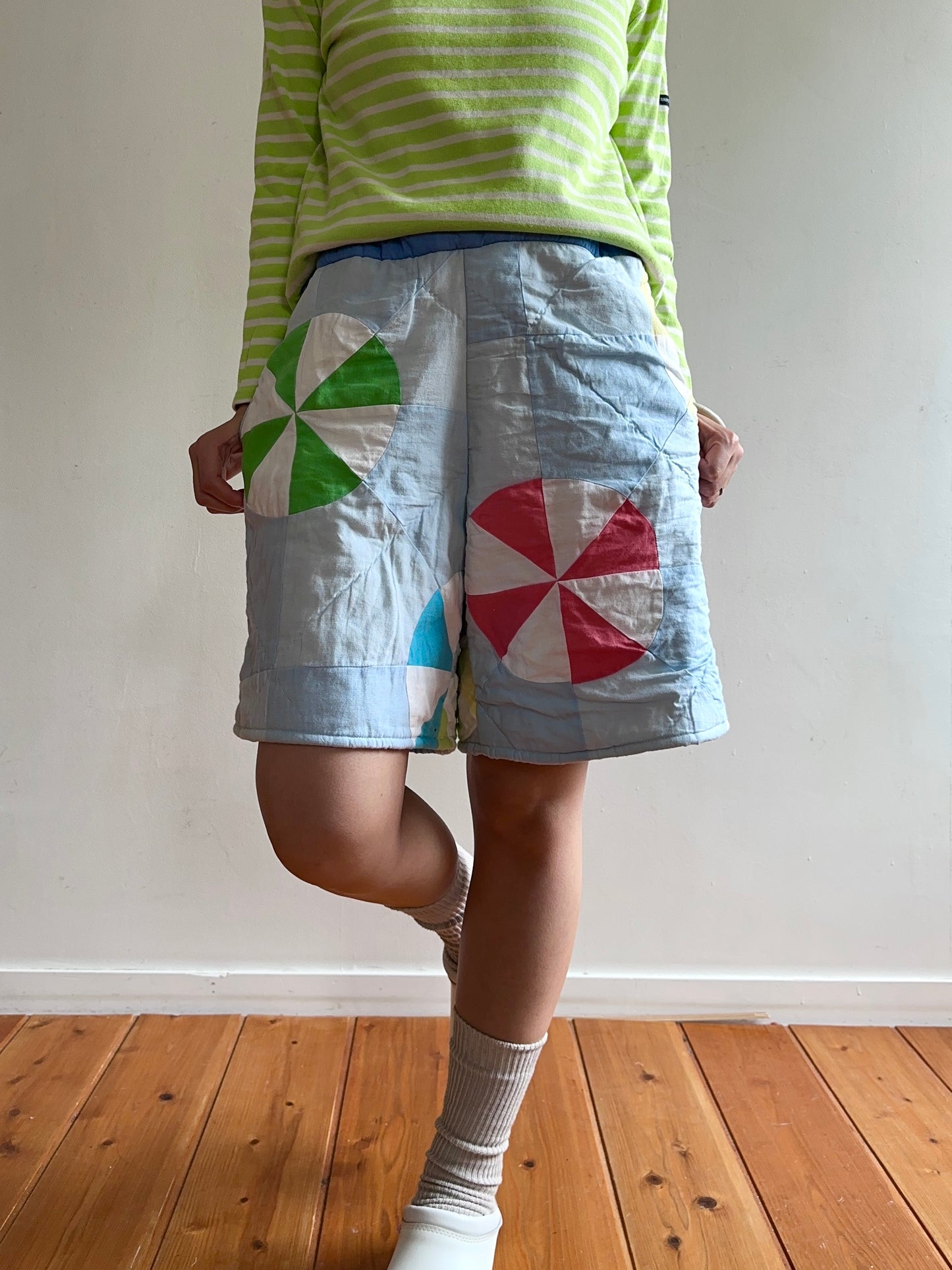 old quilt short pants