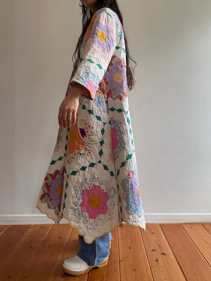 old quilt dress coat