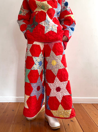 old quilt wide pants
