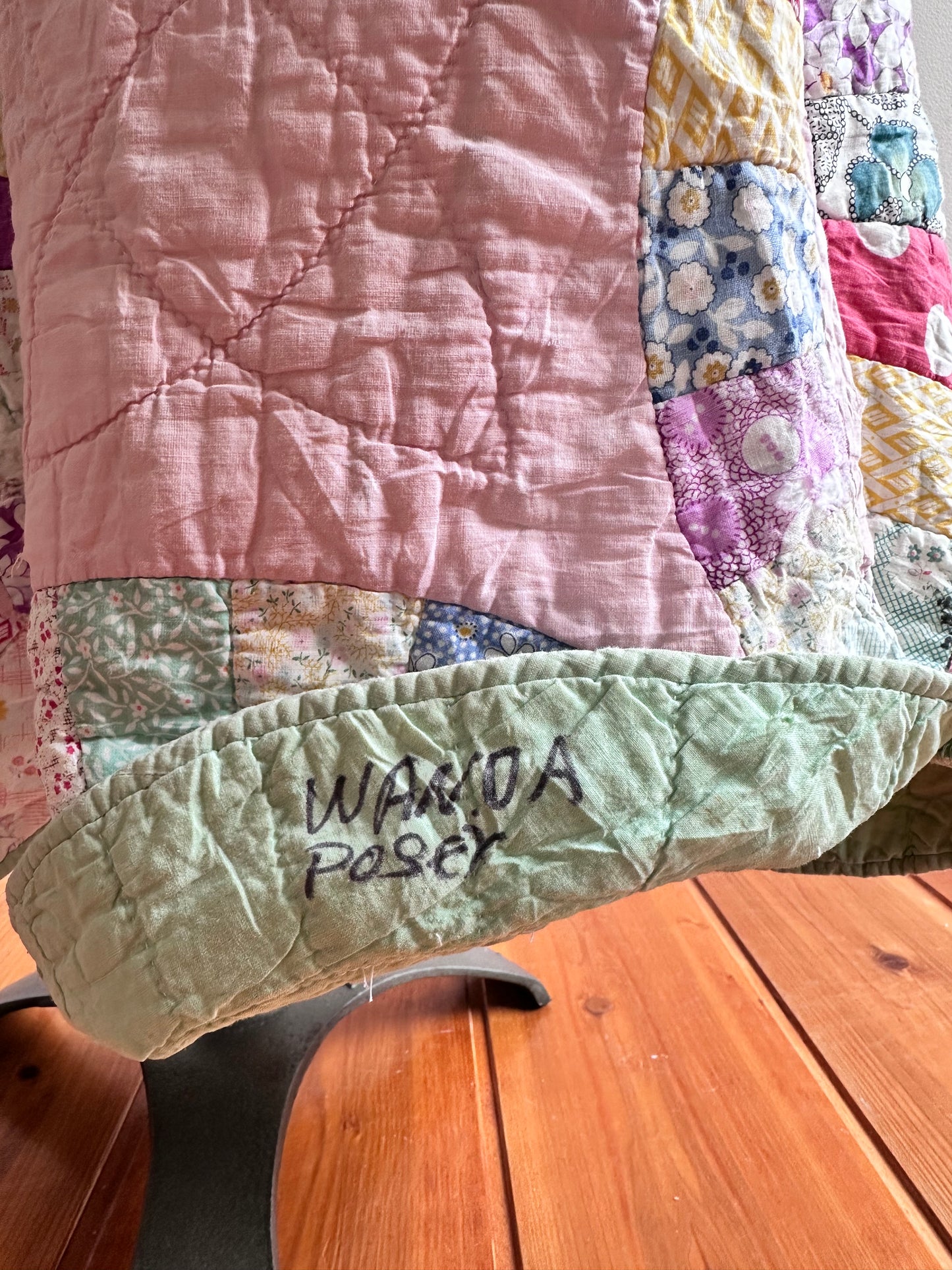 old quilt wide pants