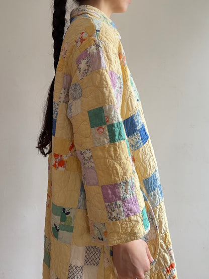 old quilt dress coat
