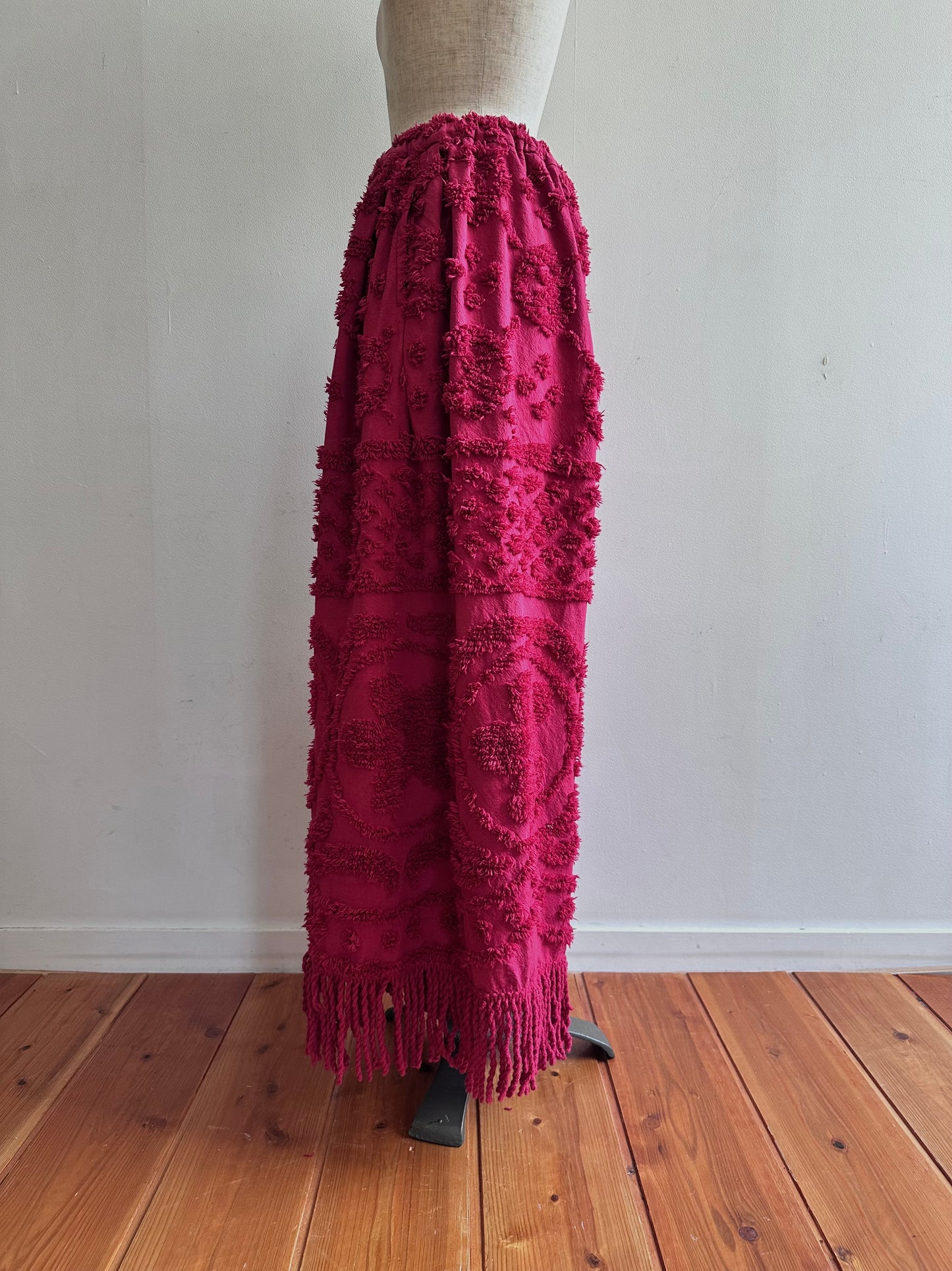 old chenille many tuck pants / ruby