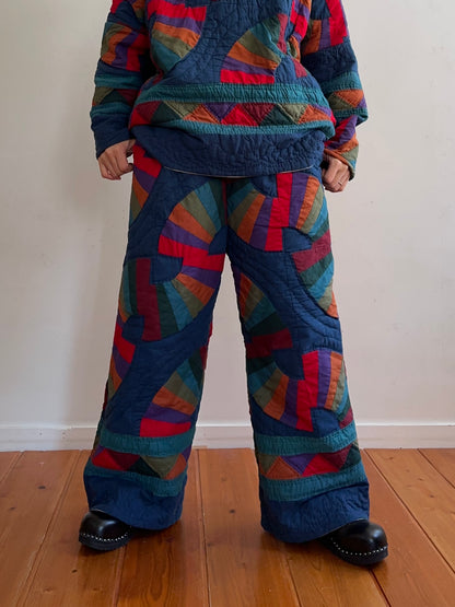 old quilt tuck wide pants