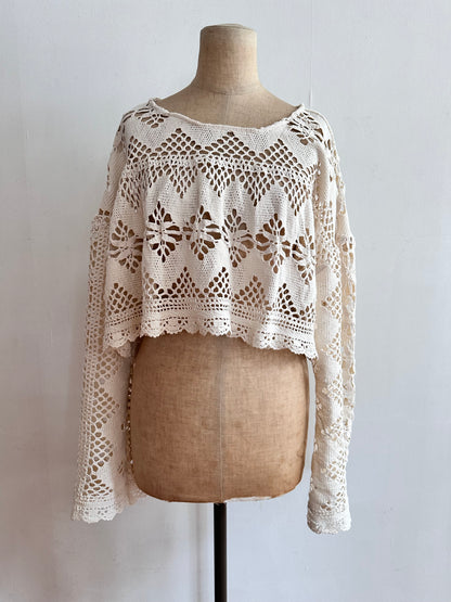 old crochet lace short tops