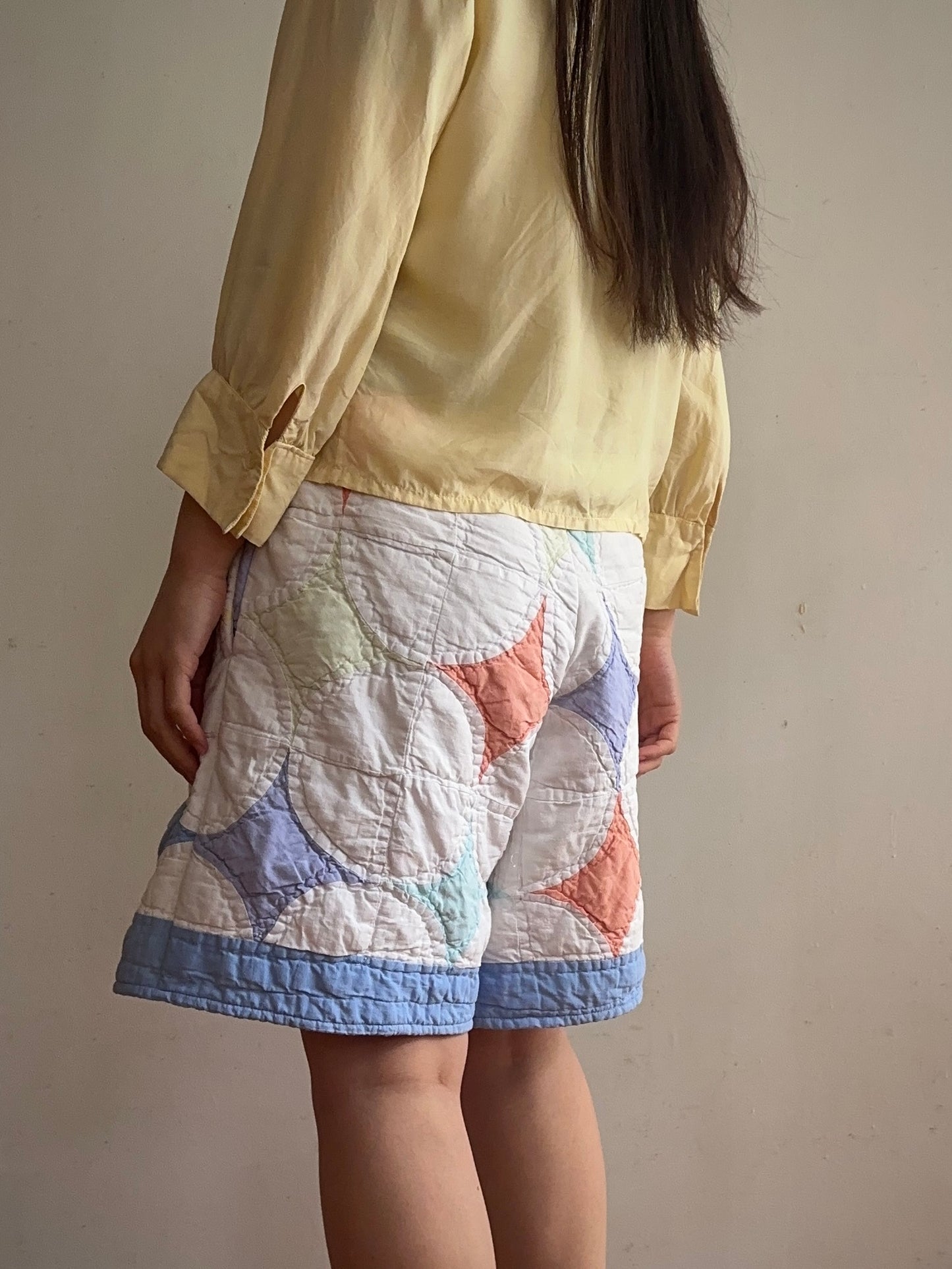 old quilt short pants