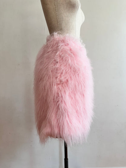 old fur short pants / pink