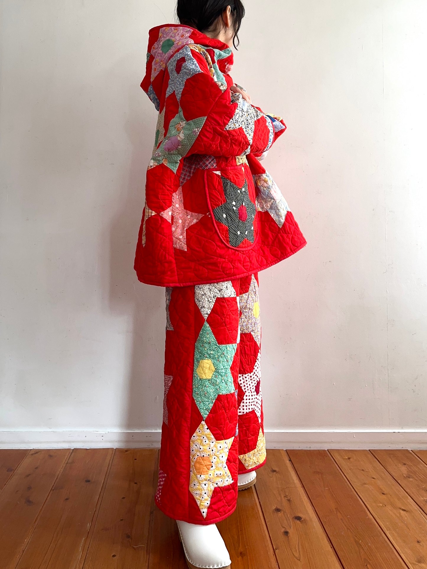 old quilt wide pants