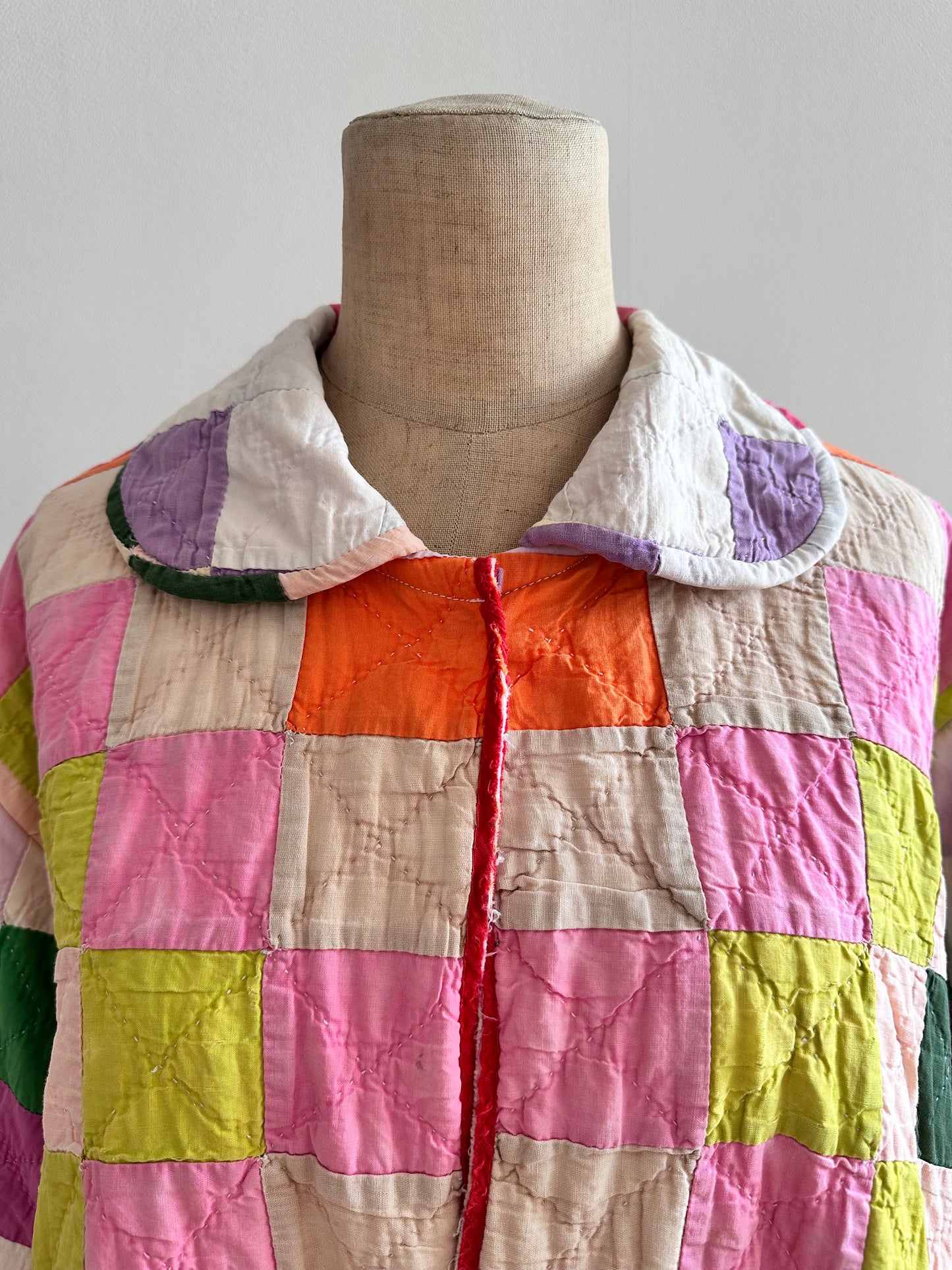old quilt dress coat