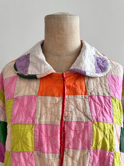 old quilt dress coat