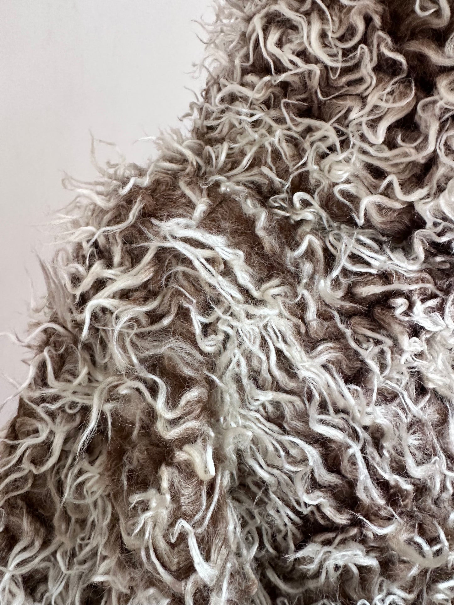 old fur parka / brown×silver