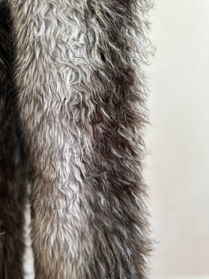 old fur pants / silver×grayish brown