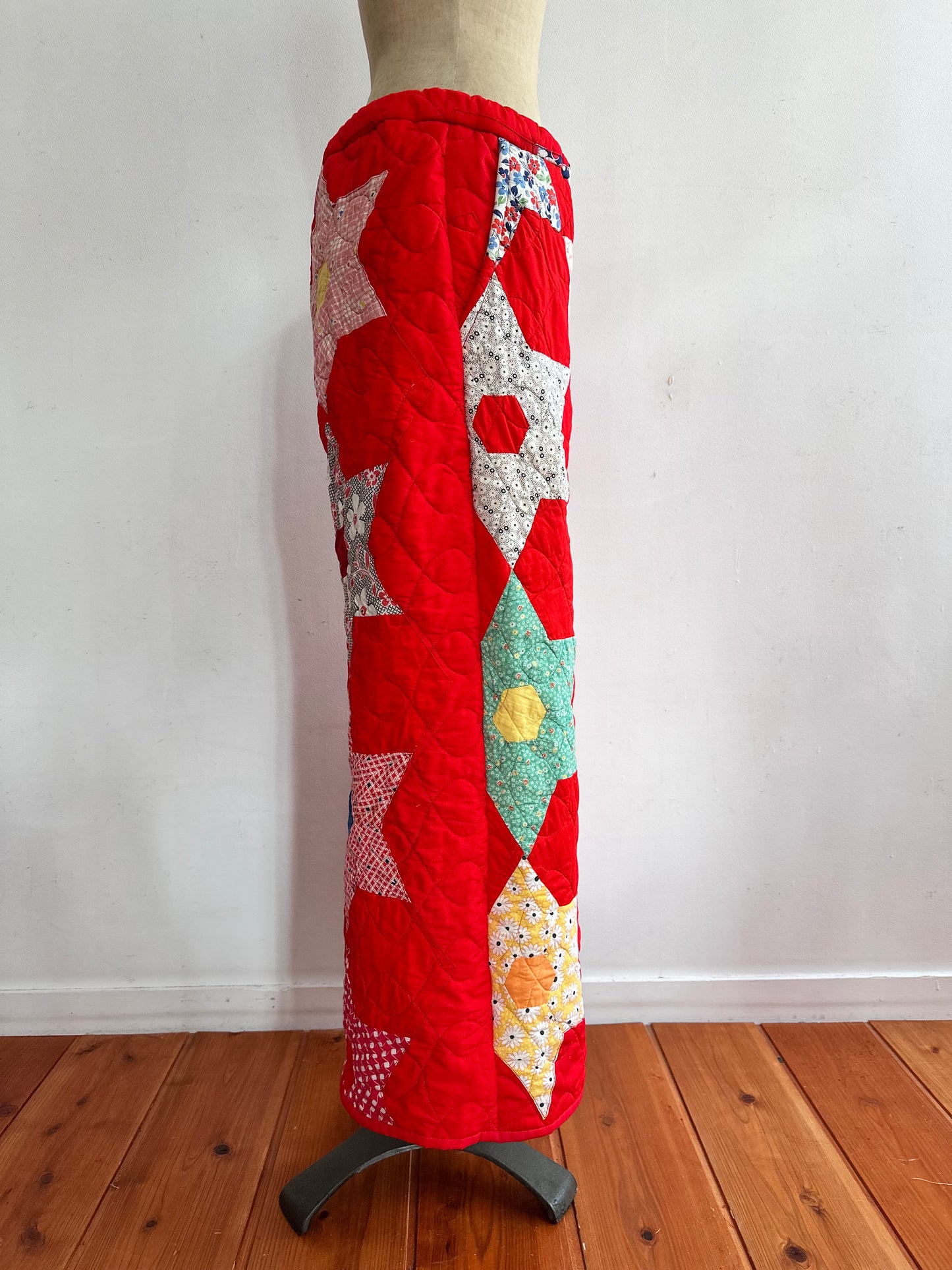 old quilt wide pants