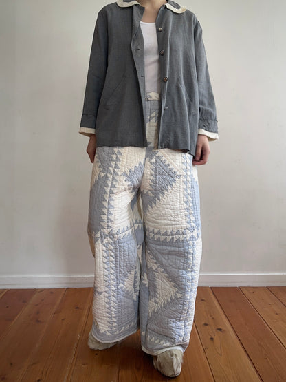 old quilt tuck wide pants