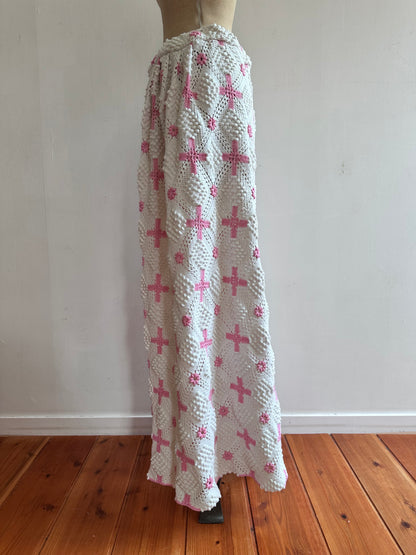 old crochet lace many tuck pants