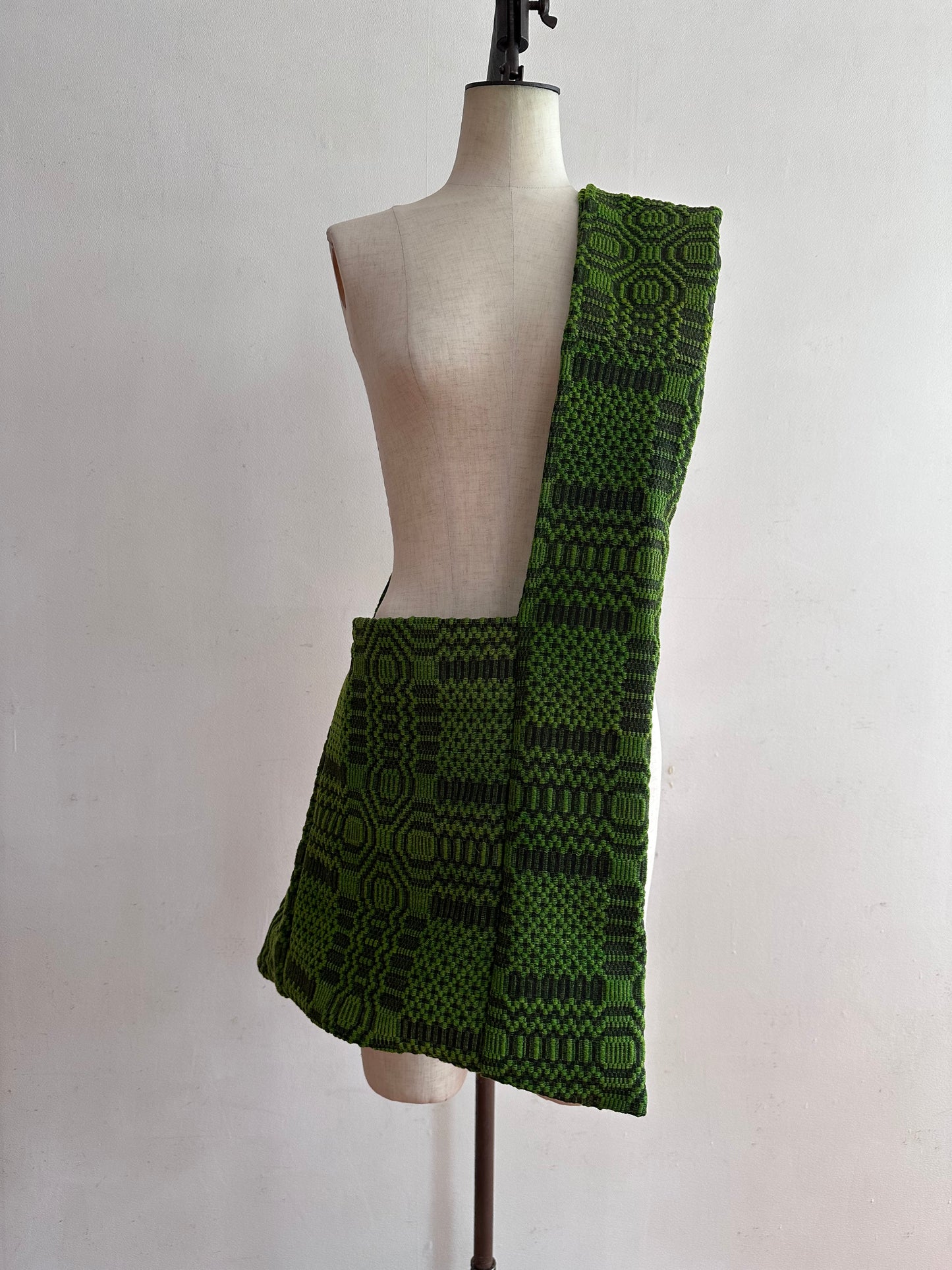 old coverlet monk bag / green